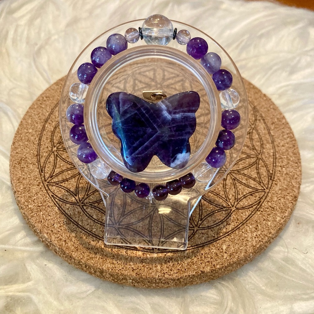 Dream Amethyst & Clear Quartz Set